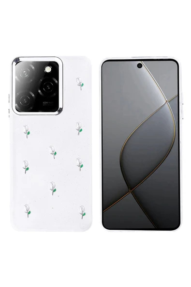 Coverzone İnfinix Hot 40 ile uyumlu Kılıf Airbag Köşeli Şeffaf Baskılı Z-Kutup ürün görseli