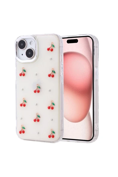 Coverzone iPhone 15 ile uyumlu Kılıf Airbag Köşeli Şeffaf Baskılı Z-Kutup ürün görseli