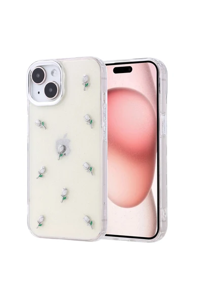 Coverzone iPhone 15 ile uyumlu Kılıf Airbag Köşeli Şeffaf Baskılı Z-Kutup ürün görseli