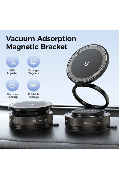 Xo Vakumlu Manyetik Araba Telefon Tutucu – 360° Döner, Katlanabilir, Güçlü Vantuzlu Stand C177 - Resim 4