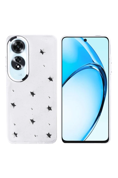 Coverzone Oppo A60 ile uyumlu Kılıf Airbag Köşeli Şeffaf Baskılı Z-Kutup ürün görseli