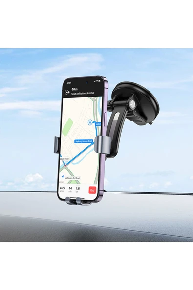 Borofone Araç İçi Telefon tutucu . 360 Ayarlanabilir Torpido Ortakonsol Cam 4.5 / 7.0 inç Cep telefon tutucu - Resim 2