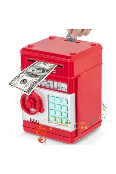 Coverzone Melodili ATM Metal Ve Kağıt Para Kumbarası Şİfreli Para Biriktirme Alışkanlığı Dekoratif Hediyelik ürün görseli