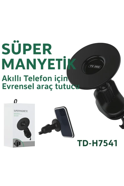 Coverzone Manyetik Araç Telefon Tutucu - 360° Dönebilen, Klipsli, iPhone Uyumlu TD-H7541 - Resim 5
