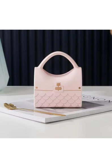 Coverzone Çanta Tasarımlı Seramik Kaşıklı Kupa Mug Çay Kahve Isıya Dayanıklı Dekoratif Hediyelik 400 ML ürün görseli