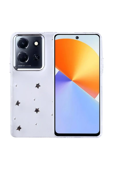 Coverzone İnfinix Note 30 5G ile uyumlu Kılıf Airbag Köşeli Şeffaf Baskılı Z-Kutup ürün görseli