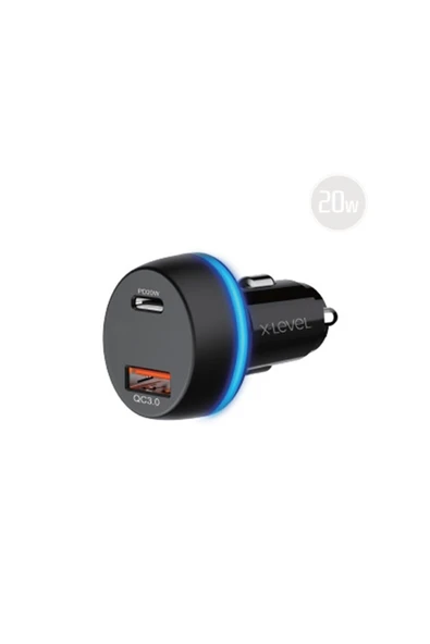 X-Level X-chargerdrive 20w Çift Portlu Hızlı Araç Şarj Aleti-pd&qc Destekli Type-c Ve Usb 3.0 Çıkışlı,xc4050 - Resim 2