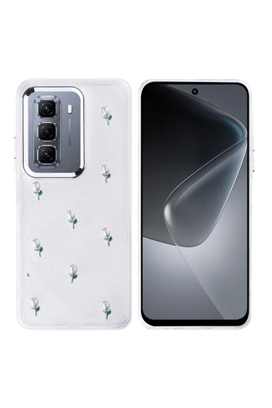 Coverzone İnfinix Hot 50 4G ile uyumlu Kılıf Airbag Köşeli Şeffaf Baskılı Z-Kutup ürün görseli