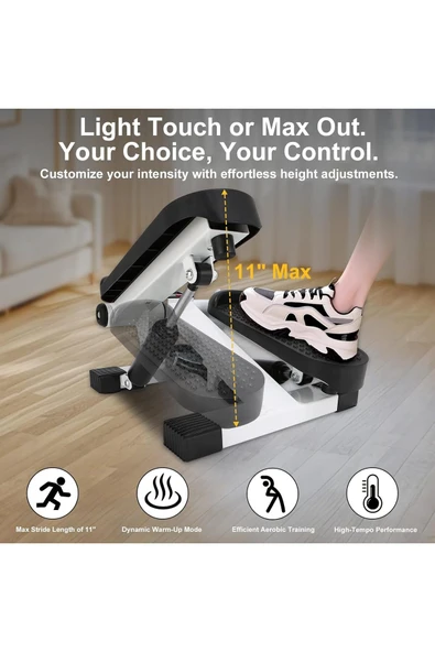 Coverzone Mini Step Cihazı Lcd Ekranlı, Direnç Bantlı, 117kg Taşıma Kapasiteli Taşınabilir Ly5001 - Resim 2