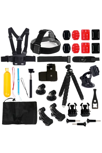 Coverzone Aksiyon Kamera Aksesuar Seti - 27 Parça, Çantalı, GoPro DJI Insta360 Uyumlu, Vlog İçin KS-1 ürün görseli