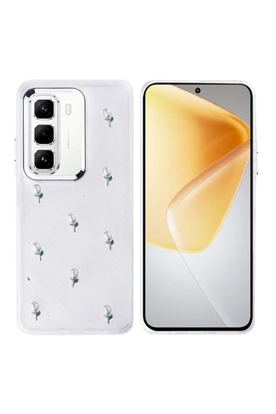 Coverzone İnfinix Hot 50 Pro 4G ile uyumlu Kılıf Airbag Köşeli Şeffaf Baskılı Z-Kutup ürün görseli