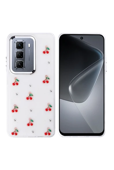 Coverzone İnfinix Hot 50 4G ile uyumlu Kılıf Airbag Köşeli Şeffaf Baskılı Z-Kutup ürün görseli