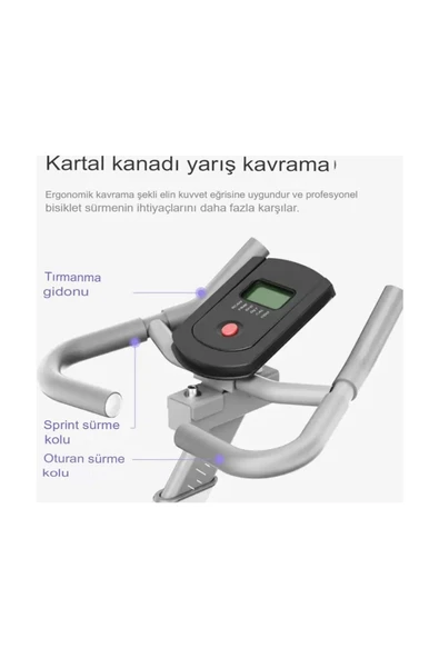Coverzone Sessiz Manyetik Kondisyon Bisikleti Ayarlanabilir Sele ve Gidon, LCD Ekran Egzersiz Aleti LY-609 - 5
