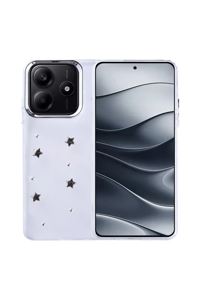 Coverzone Xiaomi Redmi Note 14 4G ile uyumlu Kılıf Airbag Köşeli Şeffaf Baskılı Z-Kutup ürün görseli