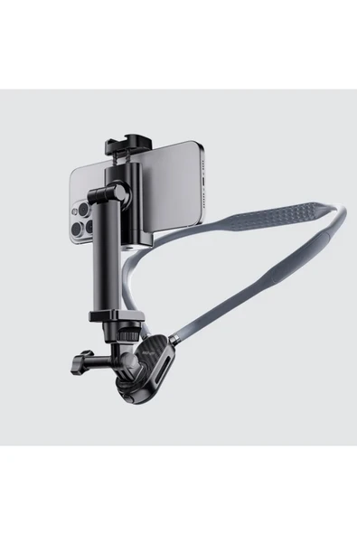 Coverzone Kıskaçlı Profesyonel Telefon Tutucu ve Aksiyon Kamera Boyun Askısı Gezi Seyahat Boyun Tutucu MG-01