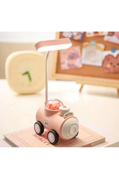 Coverzone Sevimli Araba Tasarımlı Şarjlı Masa Ve Gece Lambası Dekoratif Hediyelik Çocuk Odası Süs ürün görseli