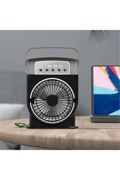 Coverzone Şarjlı Buharlı Mini Hava Soğutucu Taşınabilir Vantilatör Fan Mobil Sulu Klima 3 Rüzgar Hızı CVR-002 - Resim 4