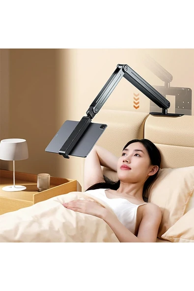 Coverzone Profesyonel 12.9 inçe kadar Uyumlu Tablet ve Telefon Tutucu 3 Eklemli 360 Derece P96T ürün görseli