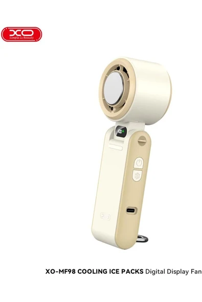 Xo Soğutuculu Dijital Ekranlı Şarjlı Mini El Fanı – 3000mAh, 100 Kademeli, Boyun Askılı, MF98 - Resim 5