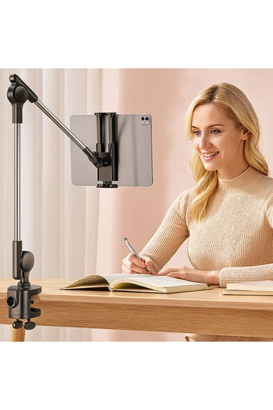 Coverzone 12.9 inçe Kadar Tabletler İçin ZM-050 Stant, Yüksekliği Ayarlanabilir, Mafsallı Tasarım ürün görseli