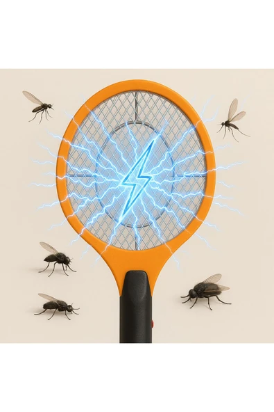 Coverzone Şarjlı Sinek Öldürücü SC-18 - Bas-Çek Düğmeli, Taşınabilir, 50x20 cm, Dahili Fişli, Turuncu Renk ürün görseli
