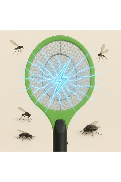 Coverzone Şarjlı Sinek Öldürücü SC-18 - Bas-Çek Düğmeli, Taşınabilir, 50x20 cm, Dahili Fişli, Yeşil Renk ürün görseli