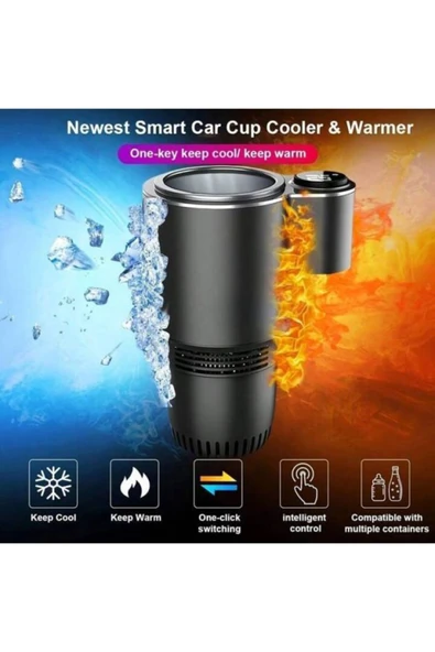 Coverzone Isıtma ve Soğutma 2'si 1 Arada Oto Bardaklık Sıcak ve Soğuk İçecek C03 - Resim 4