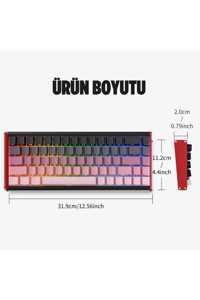 Coverzone Ajazz ALUX 68 HE Kablolu-8000hz Manyetik Switch Oyun Klavyesi Alümniyum Gövde Yapısı - Resim 3