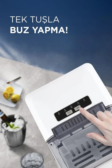 Torima YH16 Beyaz Portatif Taşınabilir Hızlı Buz Yapma Makinası - 3