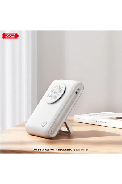 Xo 6in1 Taşınabilir Mini Fan – 2000mAh, Klipsli, 9 Saat Çalışma, 3 Hız Modu, Katlanabilir, MF95 - Resim 4
