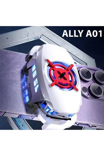 Coverzone Profesyonel Kablolu Telefon Soğutucu, Teleskopik Klipsli Cep Telefonu Fan, 9 Kanatlı Fanlı A01 Beyaz - Resim 2