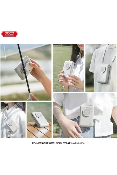 Xo 6in1 Taşınabilir Mini Fan – 2000mAh, Klipsli, 9 Saat Çalışma, 3 Hız Modu, Katlanabilir, MF95 - Resim 3