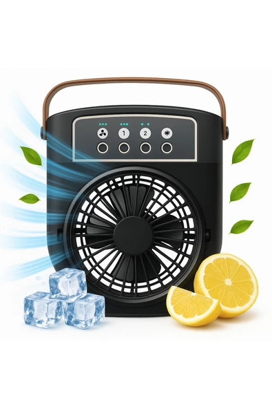Coverzone Şarjlı Buharlı Mini Hava Soğutucu Taşınabilir Vantilatör Fan Mobil Sulu Klima 3 Rüzgar Hızı CVR-002 ürün görseli