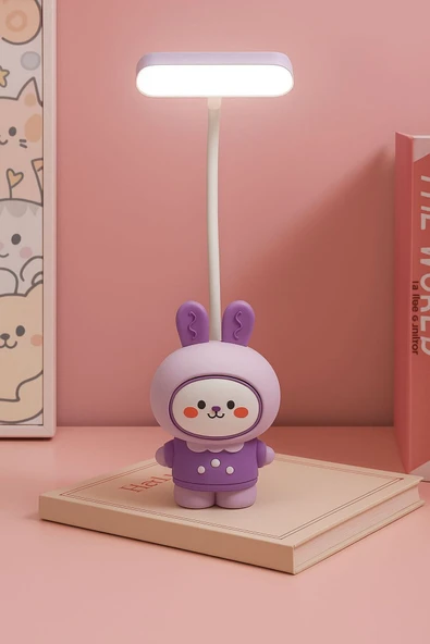 Coverzone Sevimli Figürlü Kalemtıraş Özellikli Şarjlı Masa Ve Gece Lambası Dekoratif Hediyelik Çocuk Odası ürün görseli