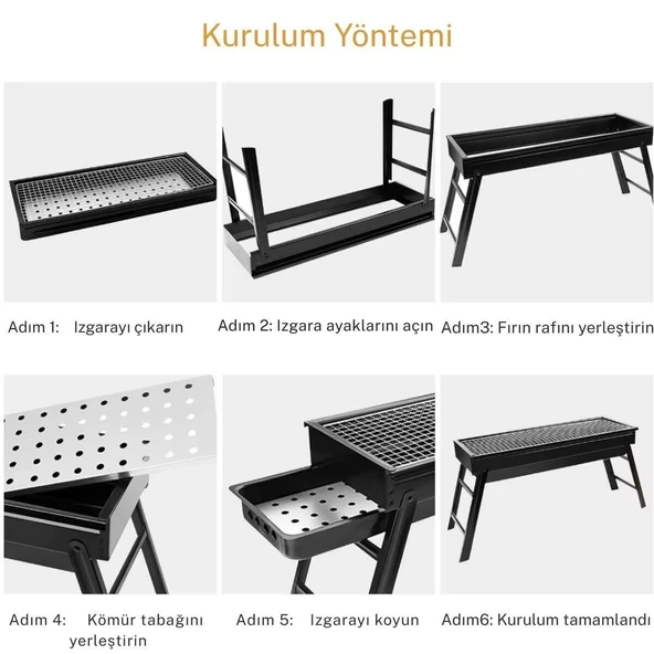 Madfox Cookout Portatif Katlanır BBQ Mangal BLACK - 7