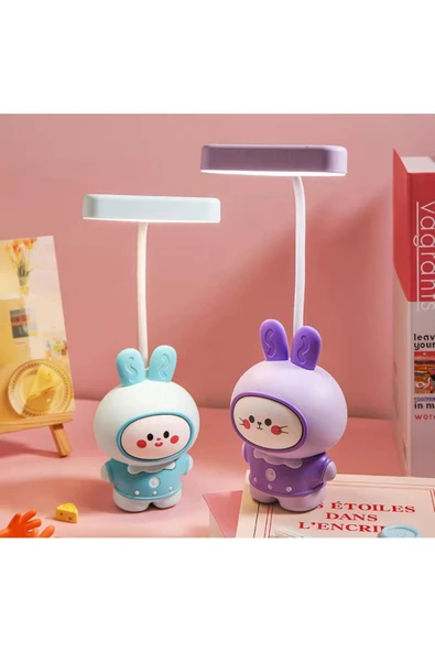 Coverzone Sevimli Figürlü Kalemtıraş Özellikli Şarjlı Masa Ve Gece Lambası Dekoratif Hediyelik Çocuk Odası - Resim 2