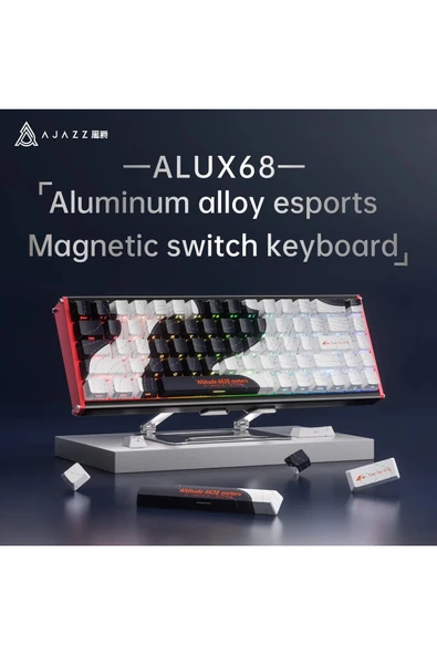 Coverzone Ajazz ALUX 68 HE Kablolu-8000hz Manyetik Switch Oyun Klavyesi Alümniyum Gövde Yapısı - Resim 2