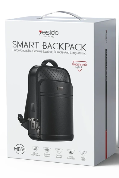 Coverzone Akıllı Sırt Çantası WB59 - Parmak İzi Kilitli, USB Girişli, Suya Dayanıklı, Lise-Üni Öğrenciye Uygun - Resim 5
