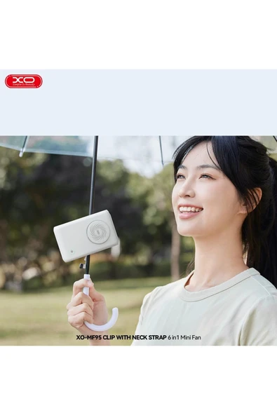 Xo 6in1 Taşınabilir Mini Fan – 2000mAh, Klipsli, 9 Saat Çalışma, 3 Hız Modu, Katlanabilir, MF95 - Resim 2