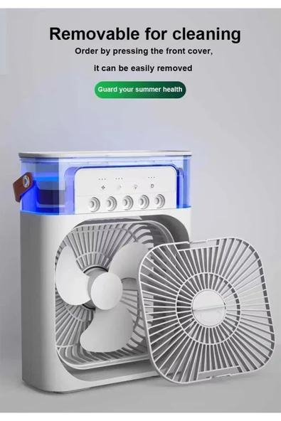 Coverzone Buharlı Mini Hava Soğutucu Taşınabilir Vantilatör Portatif Fan Mobil Sulu Klima 3 Rüzgar Hızı Hr025 - Resim 7