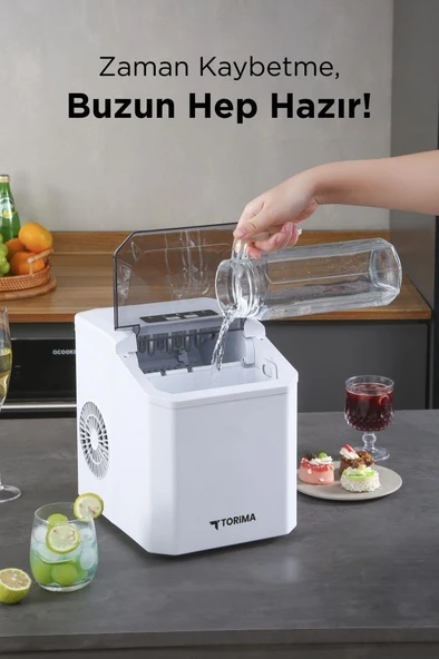 Torima YH16 Beyaz Portatif Taşınabilir Hızlı Buz Yapma Makinası - 2