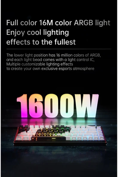 Coverzone Ajazz ALUX 68 HE Kablolu-8000hz Manyetik Switch Oyun Klavyesi Alümniyum Gövde Yapısı - Resim 7