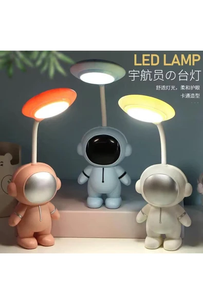 Coverzone Astronot Tasarımlı Şarjlı Masa Ve Gece Lambası Dekoratif Hediyelik Çocuk Odası Süs - Resim 2
