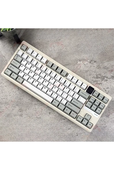 Coverzone Ajazz QS87 Max Alüminyum Alaşımlı TFT Ekranlı Custom Mekanik Klavye Krem Beyaz - Resim 3