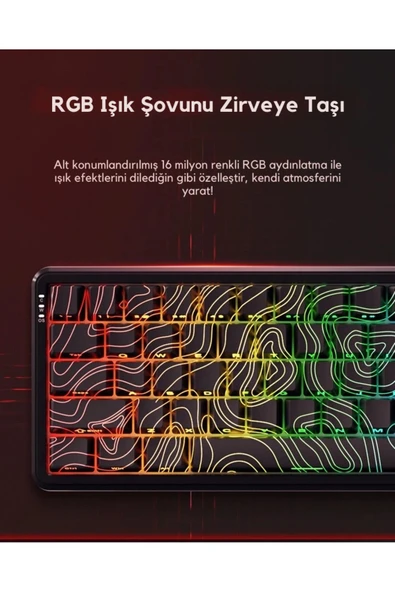 Coverzone Ajazz AK680 Max HE Kablolu Manyetik Switch Klavye-8000Hz-0.125Ms - Resim 5