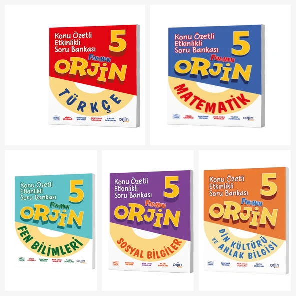 Orjin 5. Sınıf  Soru Bankası Set ( Türkçe & Matematik & Fen & Sosyal & Din)
