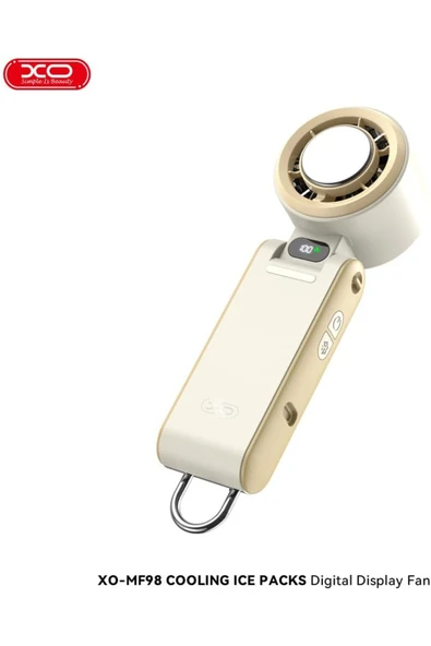 Xo Soğutuculu Dijital Ekranlı Şarjlı Mini El Fanı – 3000mAh, 100 Kademeli, Boyun Askılı, MF98 - Resim 8