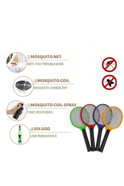 Coverzone Şarjlı Sinek Öldürücü SC-18 - Bas-Çek Düğmeli, Taşınabilir, 50x20 cm, Dahili Fişli, Kırmızı Renk - Resim 3