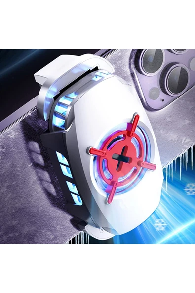 Coverzone Profesyonel Kablolu Telefon Soğutucu, Teleskopik Klipsli Cep Telefonu Fan, 9 Kanatlı Fanlı A01 Beyaz ürün görseli