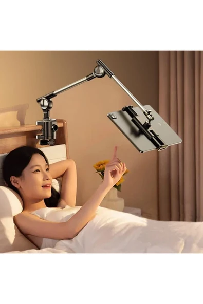 Coverzone ZM-050 Tablet Tutucu, 12.9" Uyumlu, 2 Mafsallı, Yüksekliği Ayarlanabilir Şık Stant - Resim 7